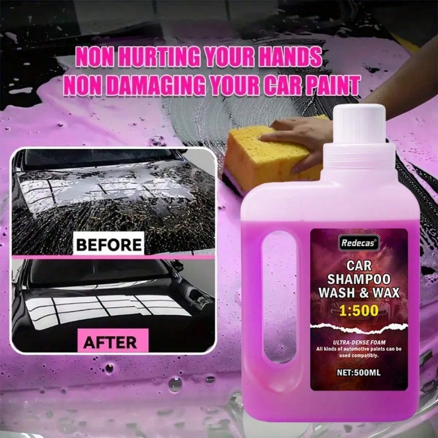 500ml Pink Foam Car Wash Soap, - Car Wax Ceramic Coating review and price