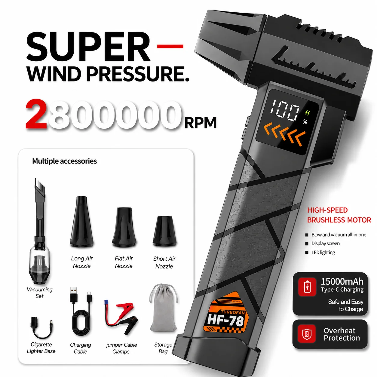 Super Powerful 2800000RPM Elec - Dryer Car Blower review and price